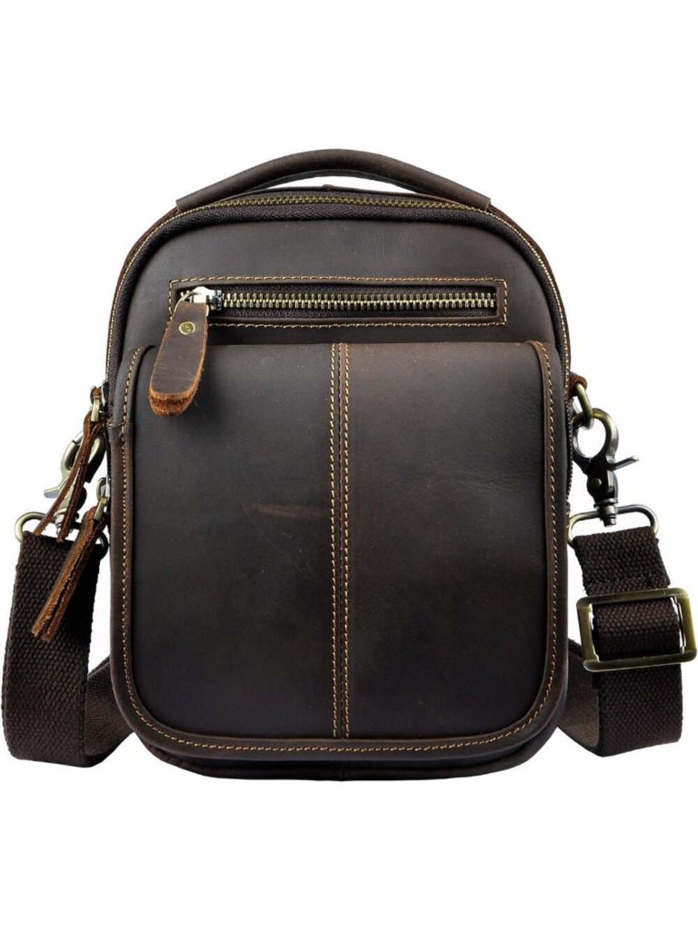 Genuine Leather Men's Messenger Shoulder Satchel Waist Bag - Stylish & Versatile